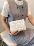 Metallic Embossed Detail Square Bag
