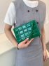 Metallic Embossed Detail Square Bag