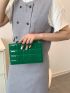Metallic Embossed Detail Square Bag