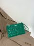 Metallic Embossed Detail Square Bag