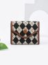 Checkered Pattern Small Wallet