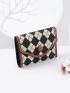 Checkered Pattern Small Wallet