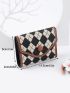 Checkered Pattern Small Wallet