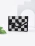 Argyle Pattern Canvas Fold Over Small Wallet
