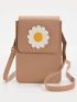 Flower Decor Flap Phone Wallet