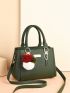 Fuzzy Pompom Metal Decor Square Bag