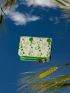 PREMIUM FLORAL GRAPHIC COLORBLOCK SMALL WALLET