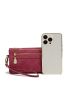 Snap Button Long Wallet With Wristlet