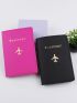 2pcs Airplane & Letter Graphic Passport Case