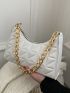 Quilted Chain Baguette Bag