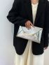 Metallic Crocodile Embossed Square Bag