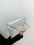Metallic Crocodile Embossed Square Bag
