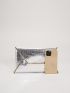Metallic Crocodile Embossed Square Bag