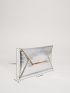 Metallic Crocodile Embossed Square Bag