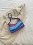 Tie Dye Litchi Embossed Baguette Bag