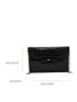 Crocodile Embossed Flap Chain Square Bag