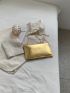 Metallic Crocodile Embossed Flap Square Bag