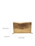 Metallic Crocodile Embossed Flap Square Bag