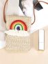Rainbow Decor Straw Phone Wallet
