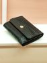 Crocodile Embossed Fold Over Small Wallet