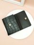 Crocodile Embossed Fold Over Small Wallet