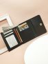 Crocodile Embossed Fold Over Small Wallet