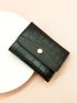Crocodile Embossed Fold Over Small Wallet