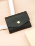Litchi Embossed Fold Over Small Wallet