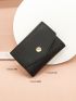 Litchi Embossed Fold Over Small Wallet