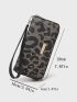 Leopard Pattern Metal Decor Long Wallet With Wristlet