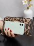 Leopard Pattern Metal Decor Long Wallet With Wristlet
