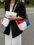 3pcs Color Block Crocodile Embossed Tote Bag Set