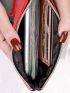 Leaf Pattern Long Wallet With Wristlet