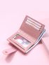Crocodile Embossed Snap Button Small Wallet