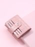 Crocodile Embossed Snap Button Small Wallet