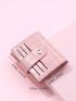 Crocodile Embossed Snap Button Small Wallet