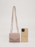Mini Chevron Quilted Flap Chain Square Bag