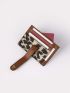 Houndstooth Snap Button Card Holder