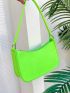 Neon Lime Minimalist Neon Green Baguette Bag