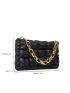 Quilted Detail Chain Ruched Bag