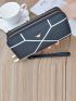 Geometric Pattern Heart Decor Long Wallet