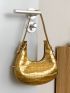 Crocodile Embossed Hobo Bag
