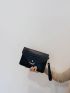 Crocodile Embossed Flap Square Bag With Wristlet