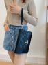 Crocodile Embossed Flap Square Bag With Wristlet