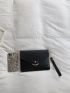 Crocodile Embossed Flap Square Bag With Wristlet