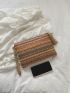 Chevron Pattern Tassel Decor Straw Bag