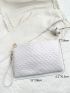 Holographic Quilted Detail Clutch Bag With Wristlet