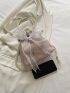 Mini Faux Pearl & Bow Decor Drawstring Design Bucket Bag
