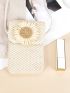 Sunflower Decor Flap Straw Phone Wallet