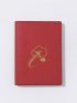 Metallic Airplane & Cloud Pattern Passport Case